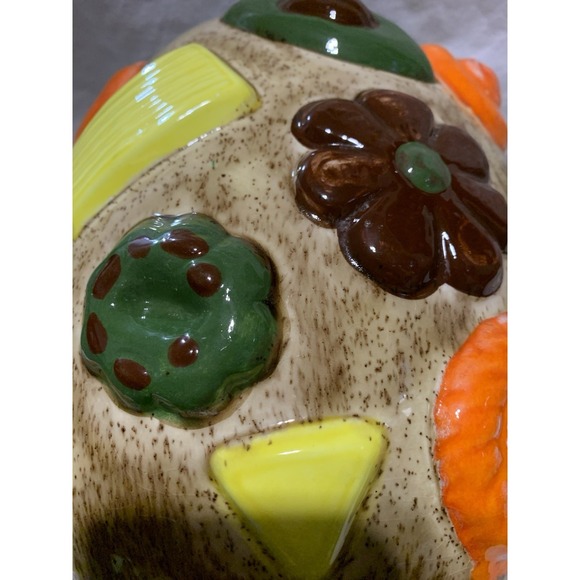 1950s Vintage Cookies All Over Cookie Jar With Walnut Handle Lid Vintage - Picture 13 of 13